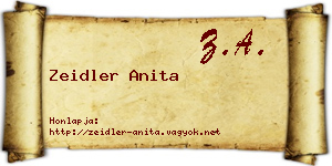 Zeidler Anita névjegykártya